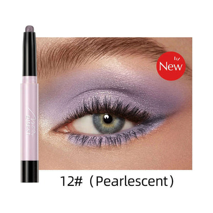 12 Colors Pearlescent Eyeshadow Eyeliner Pencil Waterproof Glitter Matte Nude Eye Shadow Makeup Pigment Silkworm Eyeshadow Pens