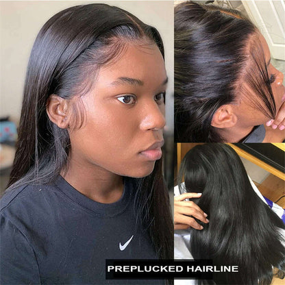 13x4 Lace Front Wig Highlight Brown Synthetic Lace Wigs for Women Pre Plucked 24 Inch Straight Lace Frontal Wigs Blonde Daily
