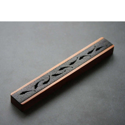 1pc Antique personality solid wood hollowed out line incense box portable sleeping incense box incense box incense fumigation