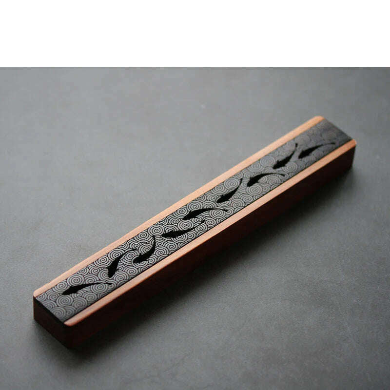 1pc Antique personality solid wood hollowed out line incense box portable sleeping incense box incense box incense fumigation