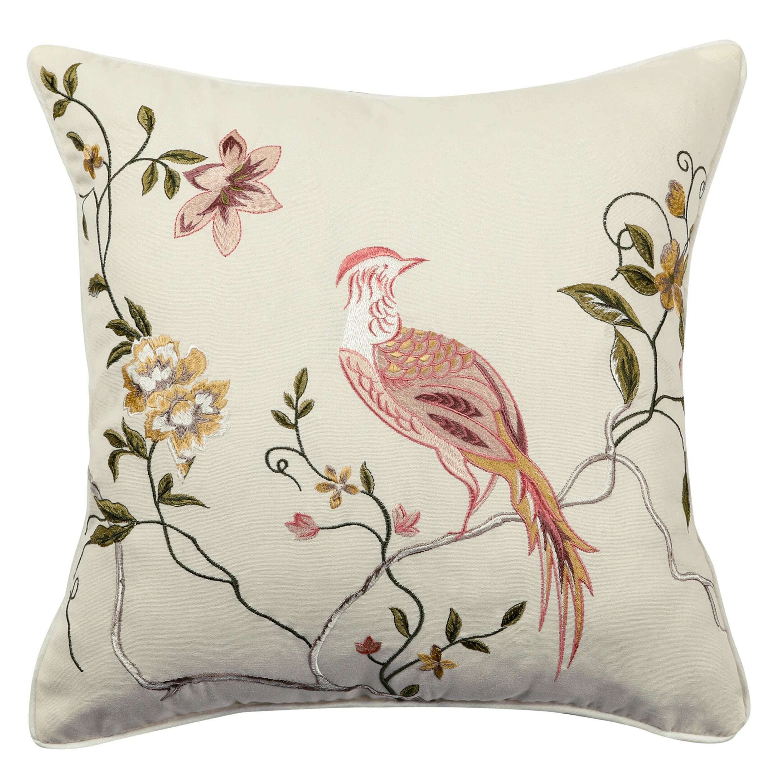 1Pc Decorative Pillowcase Flowers Embroidered Throw Pillow Covers Farmhouse Cotton Pillow Cushion Cases Home Decor