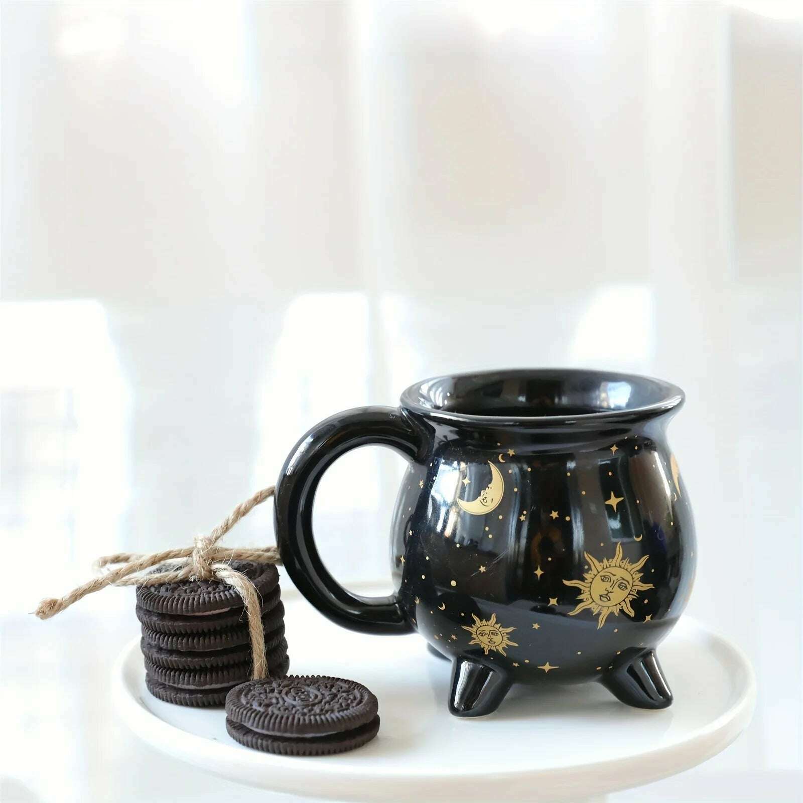 1pc New Halloween Witches Cauldron Mug Ceramic Witch Mug Gothic Mug Witch Cup for Banquet Festival Halloween Decoration Gifts