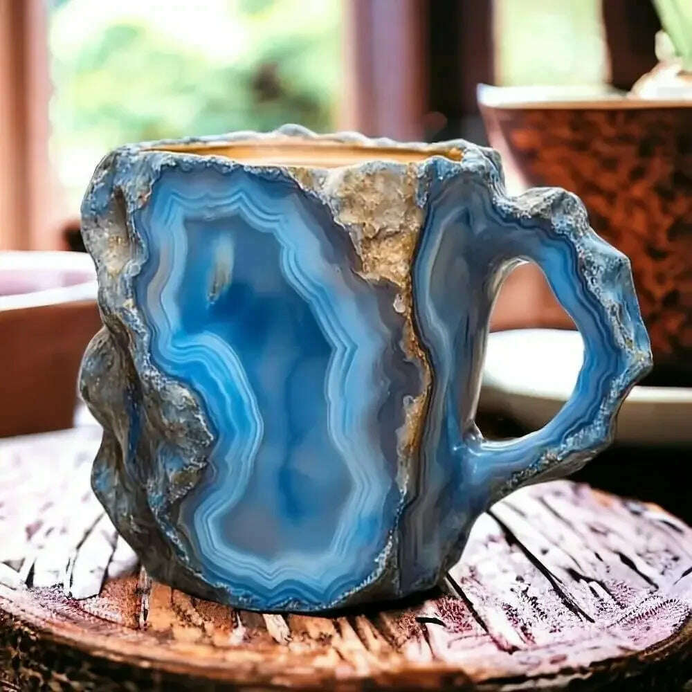 1pc Personalized Mineral Crystal-Style Resin Coffee Cup Water Cup Stylish Eco-Friendly Water Mug for Birthday Christmas Gifts