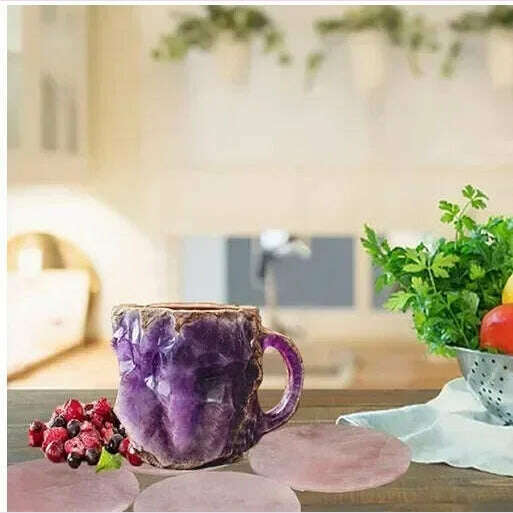 1pc Personalized Mineral Crystal-Style Resin Coffee Cup Water Cup Stylish Eco-Friendly Water Mug for Birthday Christmas Gifts