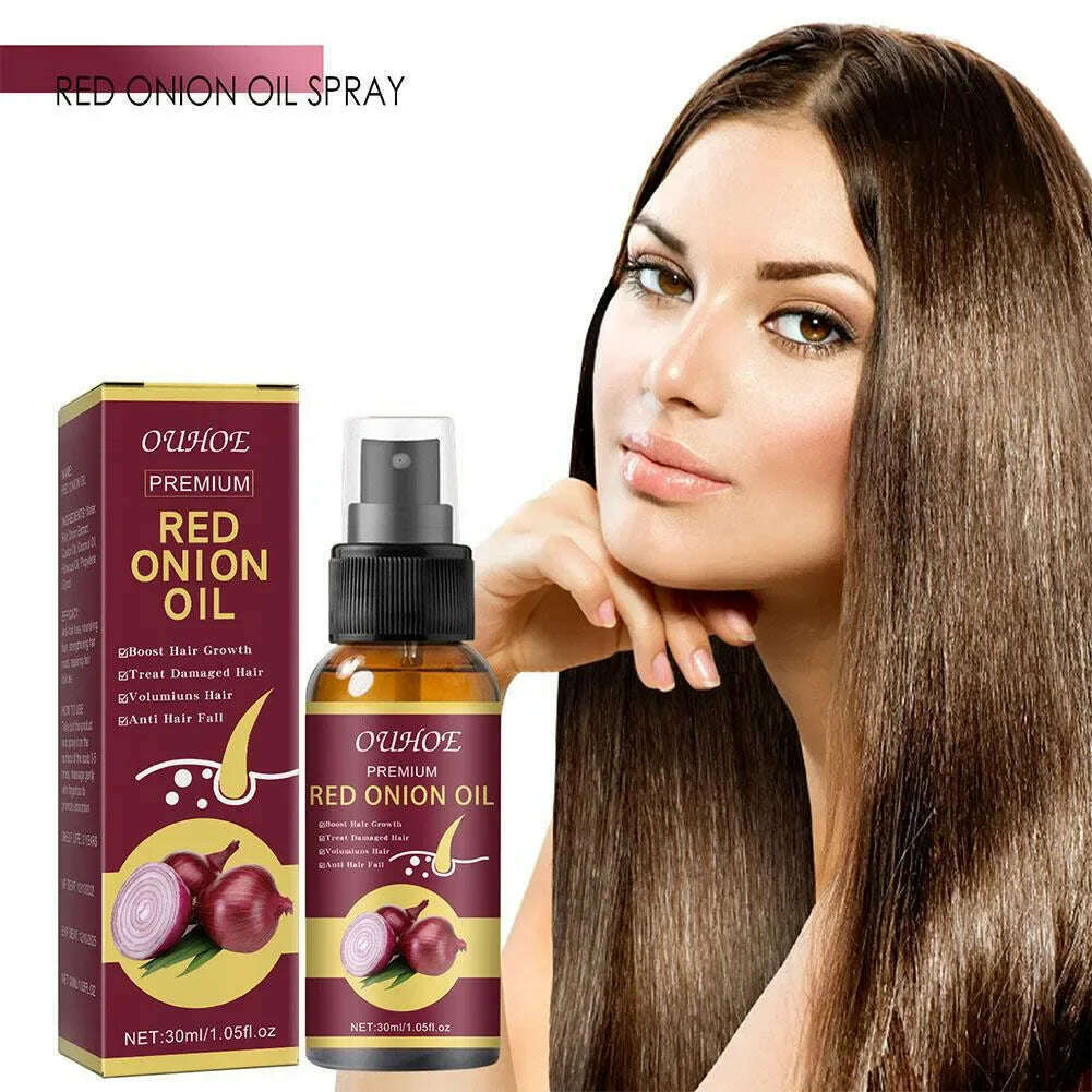 1pc Red Onion Essential Oil Spray For Hair Care, Rice Water Moisturizing Hair Spray,Damaged Hair Treatments Hair Care Products