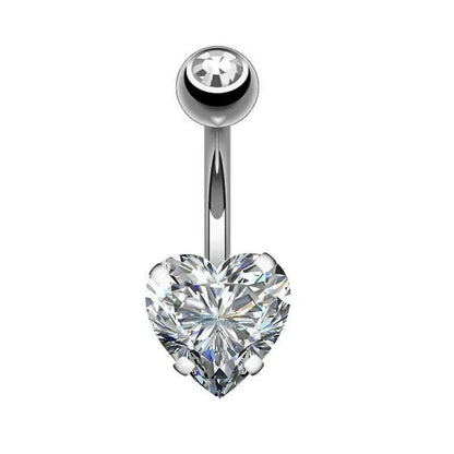 1PC Surgical Steel Belly Button Rings Crystal Piercing Navel Heart Style Navel Piercing Earring Belly Piercings Ombligo Jewelry