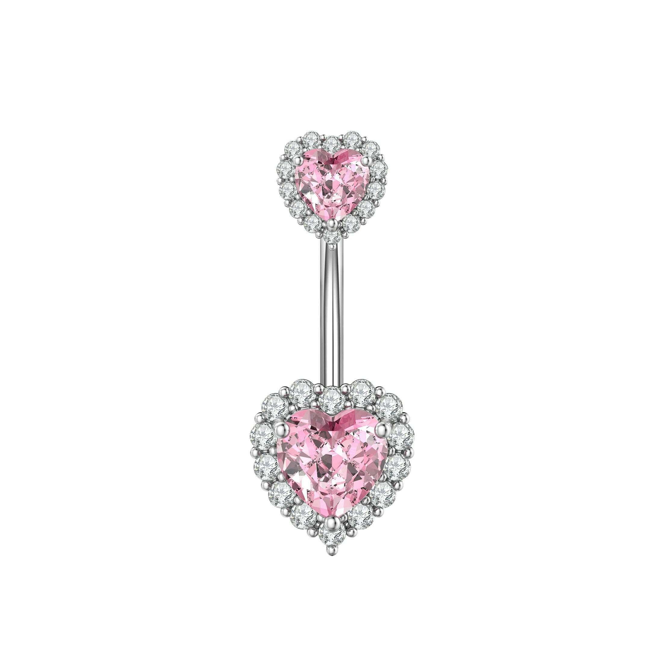 1PC Surgical Steel Belly Button Rings Crystal Piercing Navel Heart Style Navel Piercing Earring Belly Piercings Ombligo Jewelry