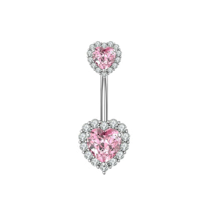 1PC Surgical Steel Belly Button Rings Crystal Piercing Navel Heart Style Navel Piercing Earring Belly Piercings Ombligo Jewelry