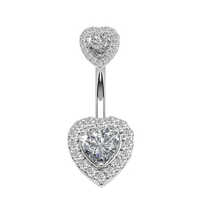 1PC Surgical Steel Belly Button Rings Crystal Piercing Navel Heart Style Navel Piercing Earring Belly Piercings Ombligo Jewelry