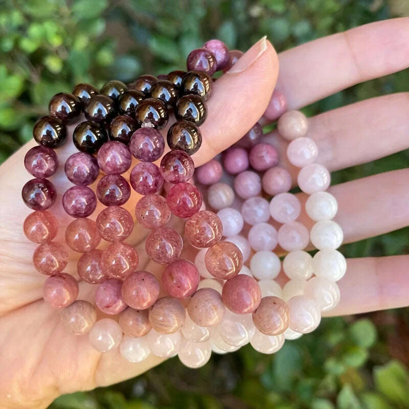 1pc/Love Spell Bracelet Symbol of Love and Attraction Rose Quartz Rhodonite Moonstone Stress Relief Bracelet Women’s Healing Jew