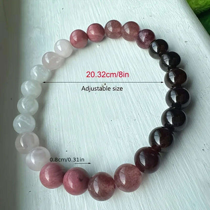1pc/Love Spell Bracelet Symbol of Love and Attraction Rose Quartz Rhodonite Moonstone Stress Relief Bracelet Women’s Healing Jew