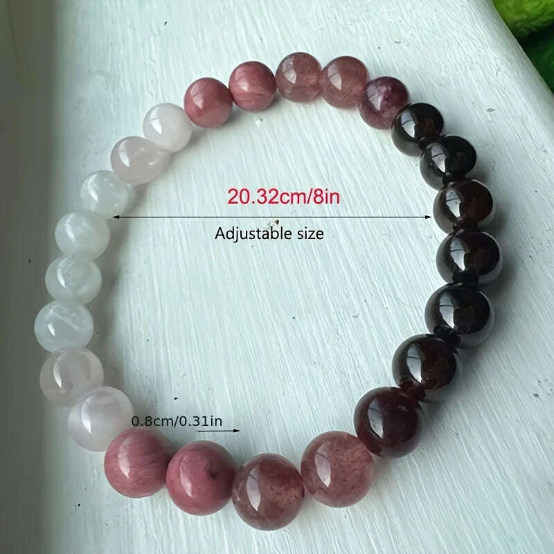 1pc/Love Spell Bracelet Symbol of Love and Attraction Rose Quartz Rhodonite Moonstone Stress Relief Bracelet Women’s Healing Jew