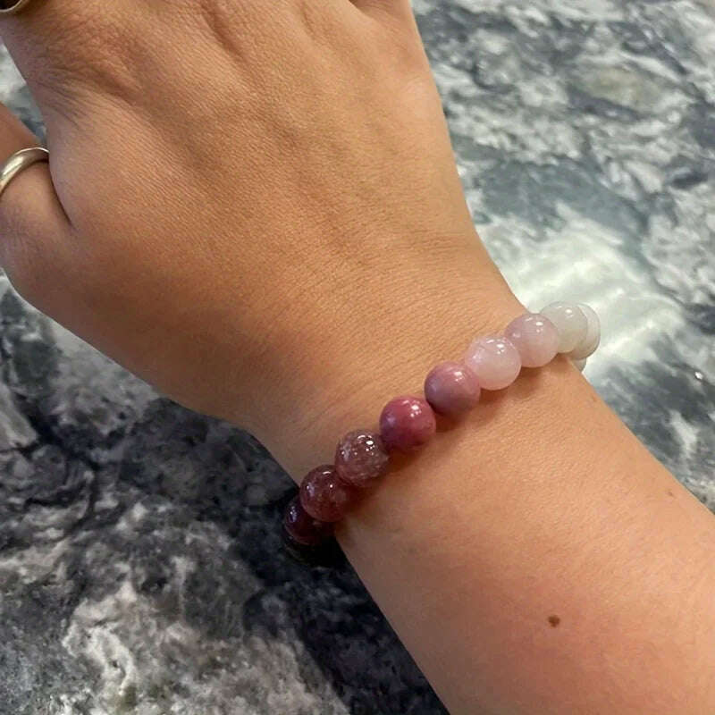1pc/Love Spell Bracelet Symbol of Love and Attraction Rose Quartz Rhodonite Moonstone Stress Relief Bracelet Women’s Healing Jew