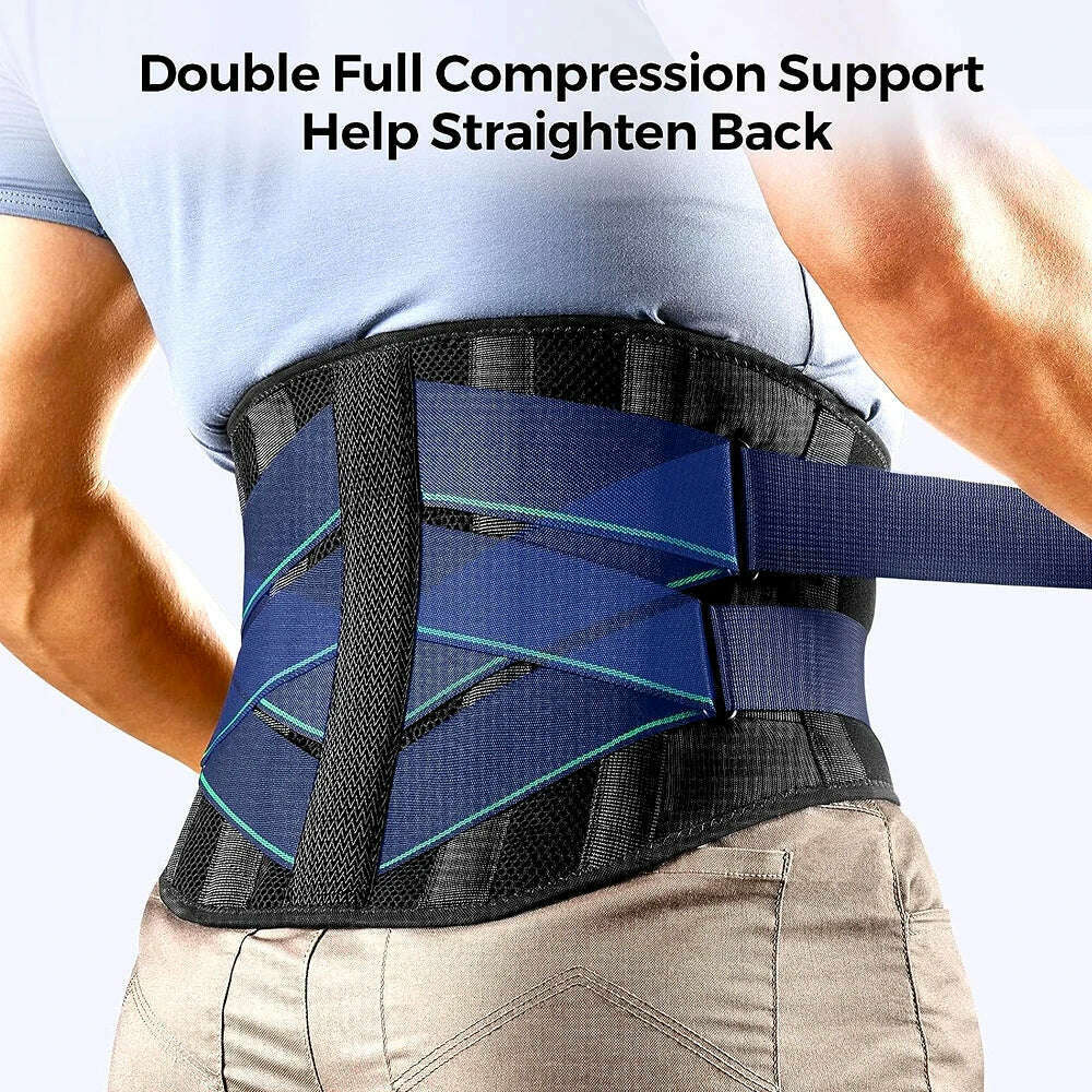 1Pcs Back Brace for Lower Back Pain Relief, Lower Back Pain with 6 Stays, Herniated Disc, with Lumbar Support Pad for Men/Women
