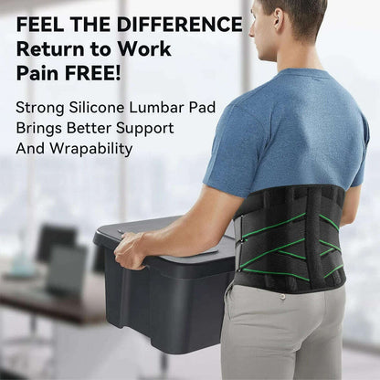 1Pcs Back Brace for Lower Back Pain Relief, Lower Back Pain with 6 Stays, Herniated Disc, with Lumbar Support Pad for Men/Women