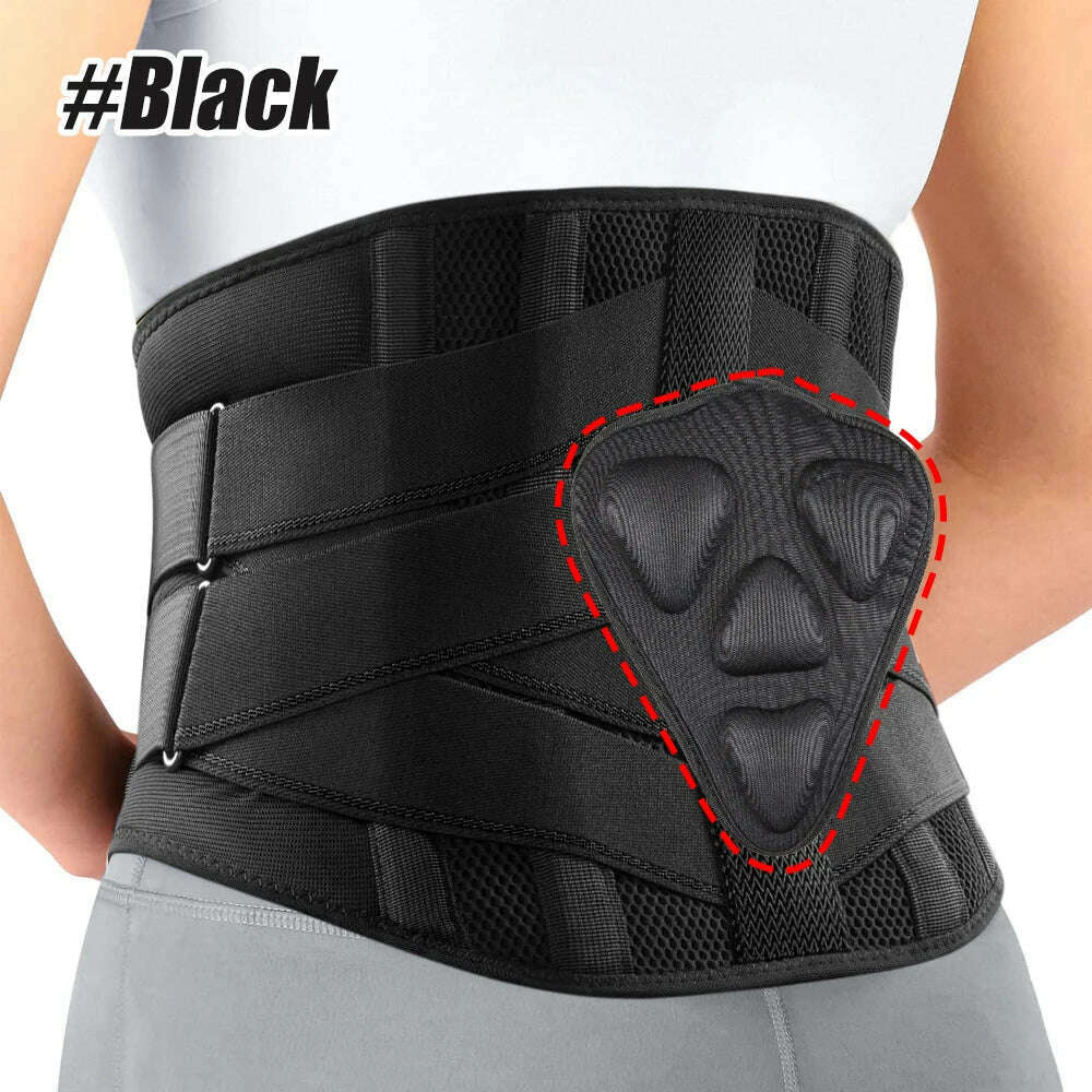 1Pcs Back Brace for Lower Back Pain Relief, Lower Back Pain with 6 Stays, Herniated Disc, with Lumbar Support Pad for Men/Women
