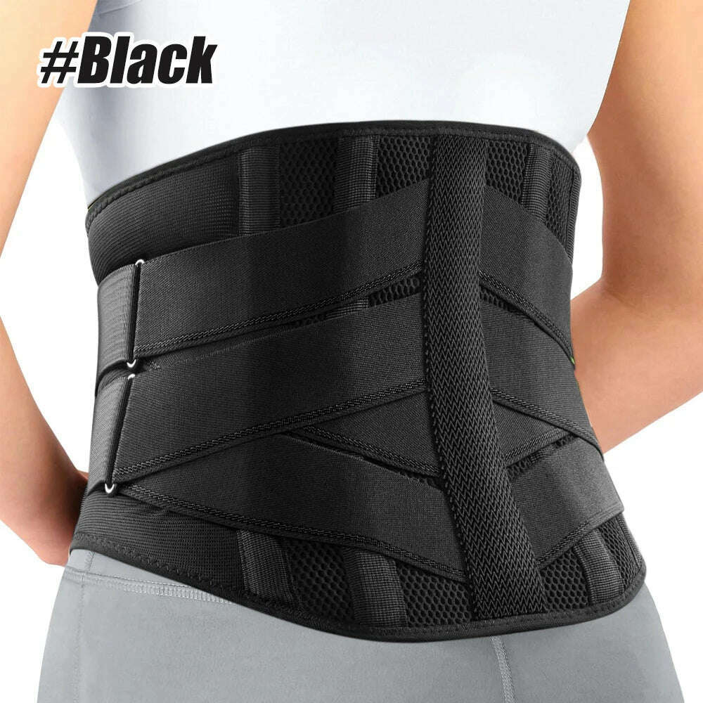1Pcs Back Brace for Lower Back Pain Relief, Lower Back Pain with 6 Stays, Herniated Disc, with Lumbar Support Pad for Men/Women
