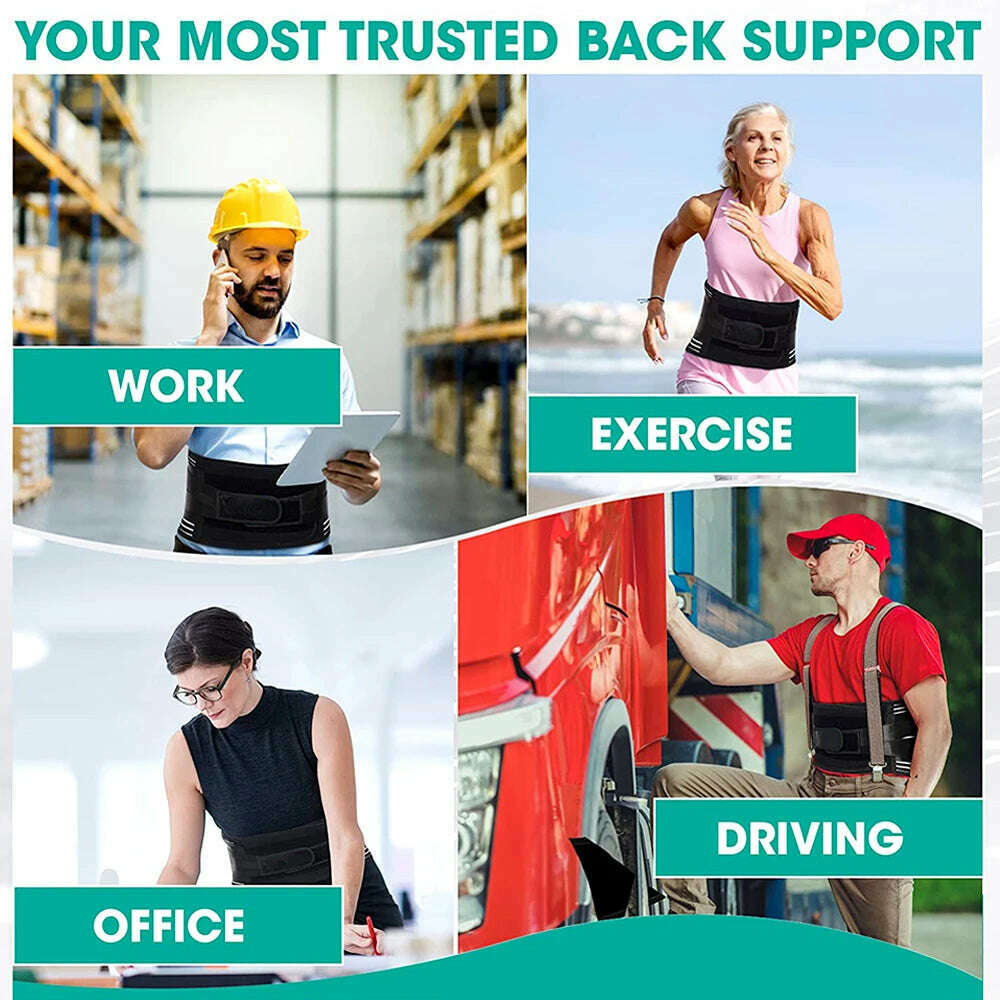 1Pcs Back Brace for Men Women Lower Back with Biomimetic Lumbar Pads - Breathable & Adjustable Lumbar Support Belts for Sciatica