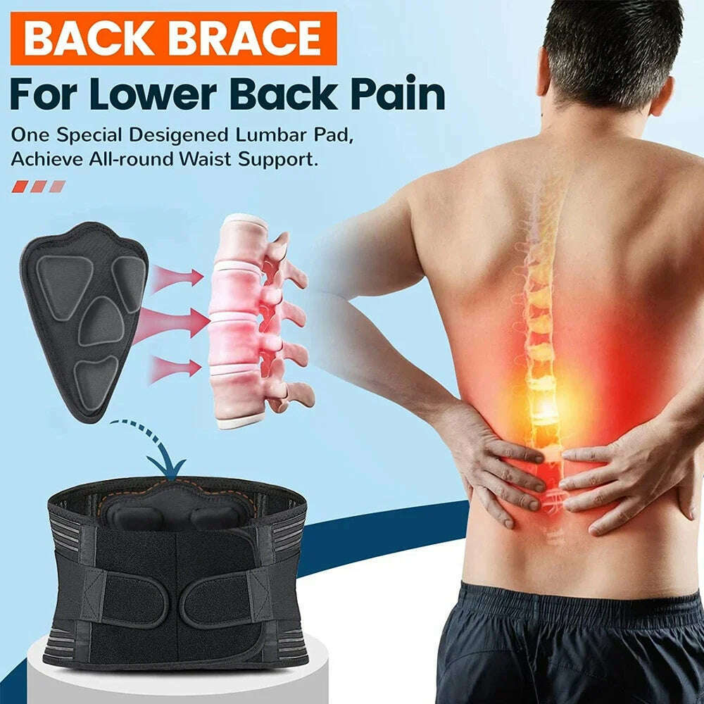 1Pcs Breathable Adjustable Lower Back Brace with Lumbar Pad, Back Support Belt for Women & Men,Lumbar Support Belt for Sciatica