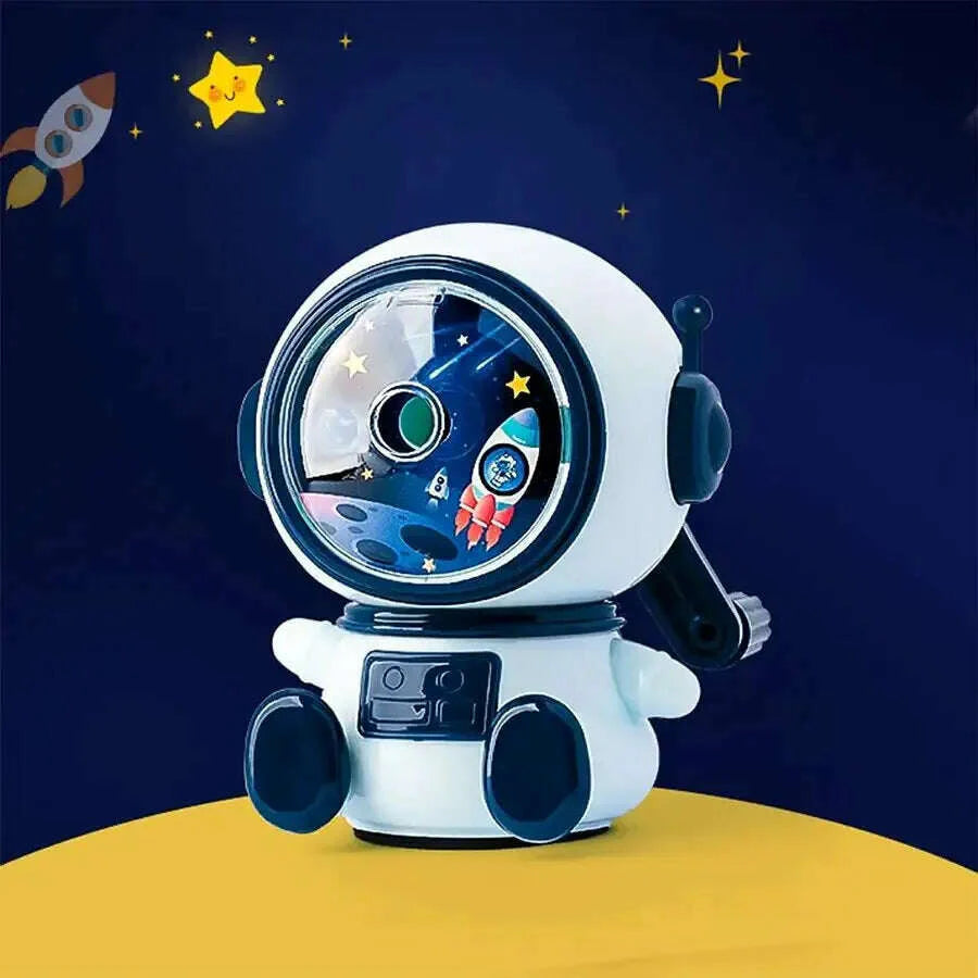 1Pcs Student Cartoon Hand Sharpener Astronaut Shape Sharpener Automatic Pencil Sharpener