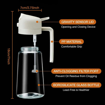 2 in 1 Glass Oil Sprayer & Dispenser Olive Oil Dispenser Bottle Kitchen Salad  Olive Oil Spray For Cooking BBQ Spray Bottle