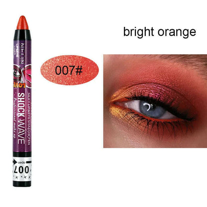 2 In 1 Glitter Eyeshadow Lipstick Pencil Stick Waterproof Pearl Silkworm Eye Shadow Pen Long-lasting Eyeshadow Make Up Cosmetic