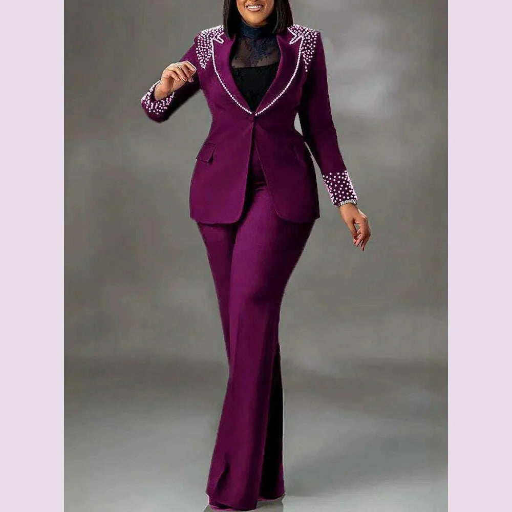 2 Piece Women Sets Plus Size Dashiki African New Arrival Matching Two Pieces Sets Blazer Coat Top Pants Suits Outfits Clothing