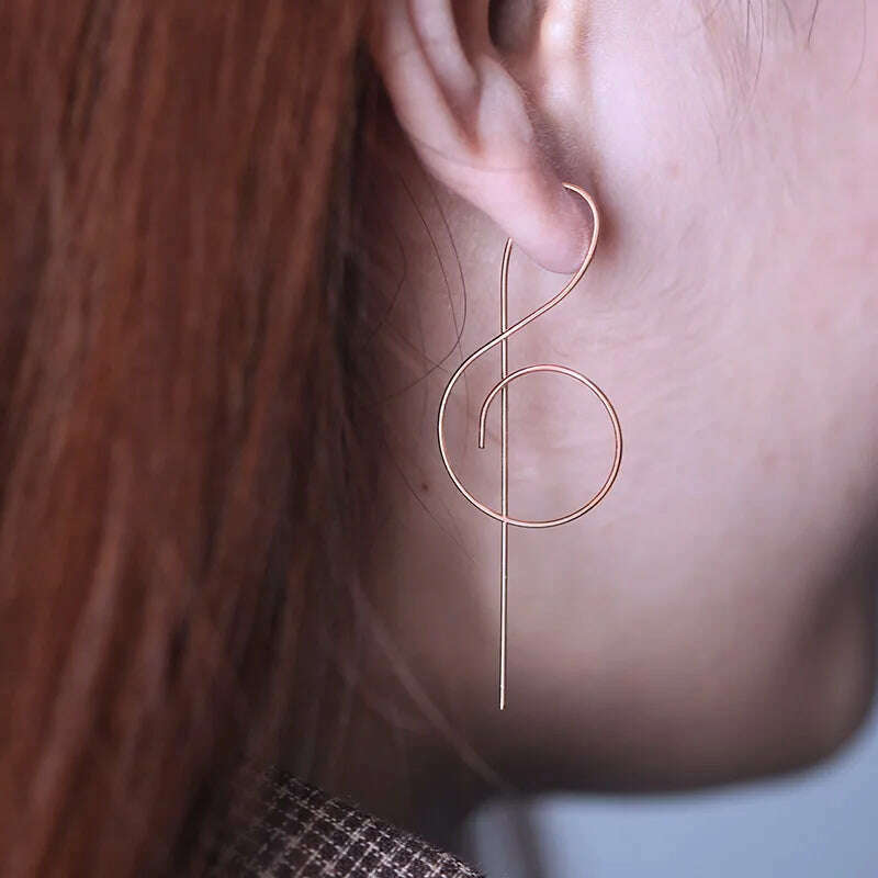 2021 Trendy Music Symbol Earrings for women Simple Treble Clef Note earrings fashionTemperament Female