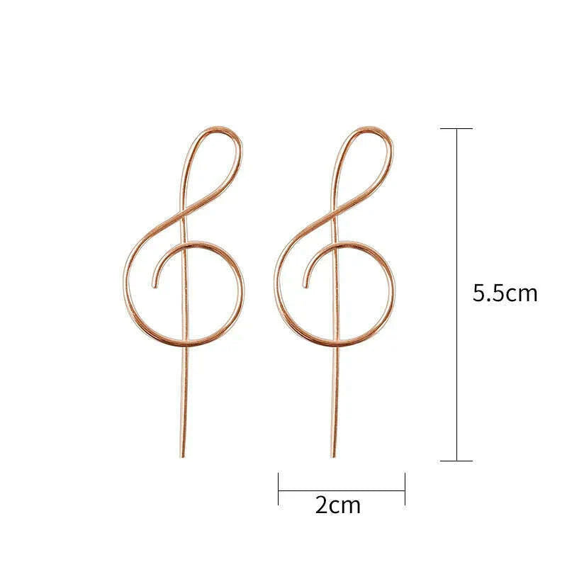 2021 Trendy Music Symbol Earrings for women Simple Treble Clef Note earrings fashionTemperament Female