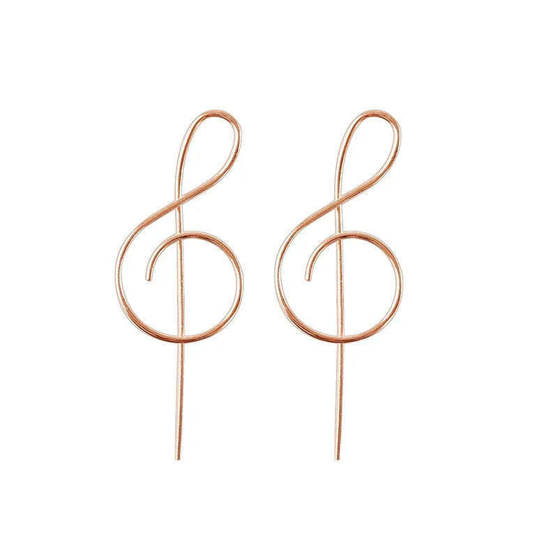 2021 Trendy Music Symbol Earrings for women Simple Treble Clef Note earrings fashionTemperament Female