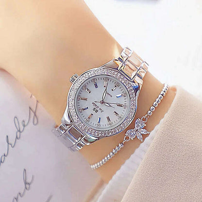 2022 Ladies Wrist Watches Dress Gold Watch Women Crystal Diamond Watches Stainless Steel Silver Clock Women Montre Femme 2021