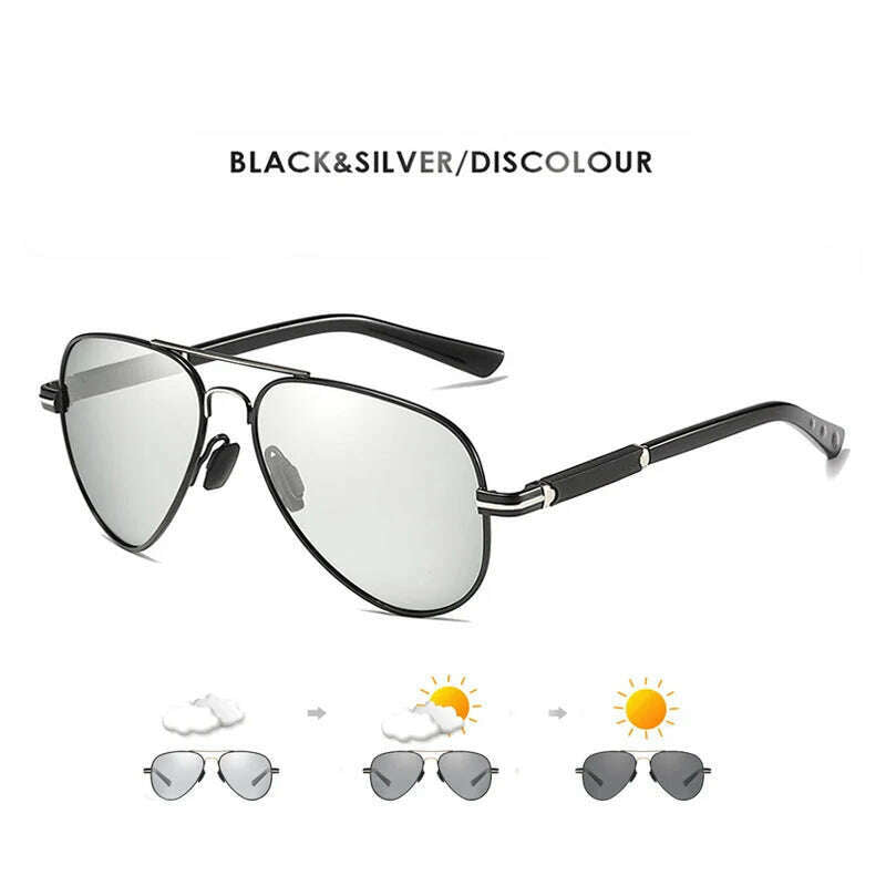 2022 New Trend Quality Titanium Alloy Sunglasses Polarized Men Photochromic Sun Glasses Women Pilot Mirror Shades Oculos De Sol
