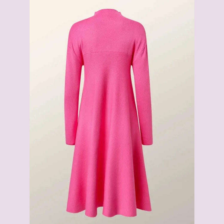 2023 Autumn Winter Spring New Fashion Casual Temperament Style Long Sleeved Round Neck Dress Dresses for Women Elegant