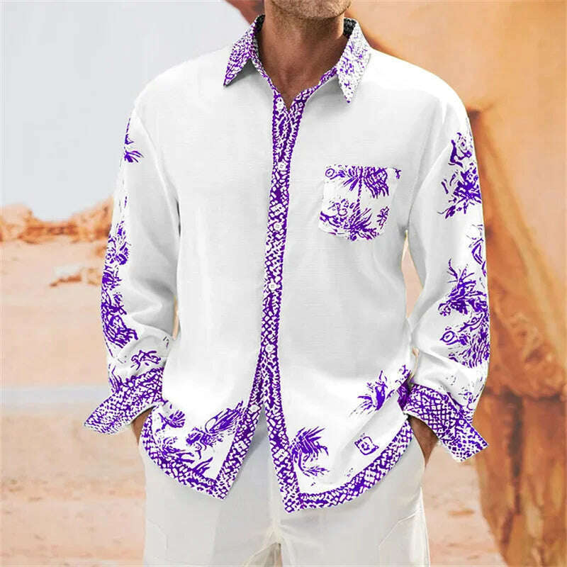 2023 Fashionable Shirts for Men Luxurious and Comfortable Bamboo Fiber Cotton Men's Shirts with Pocket Buttons Long Sleeve S-6XL