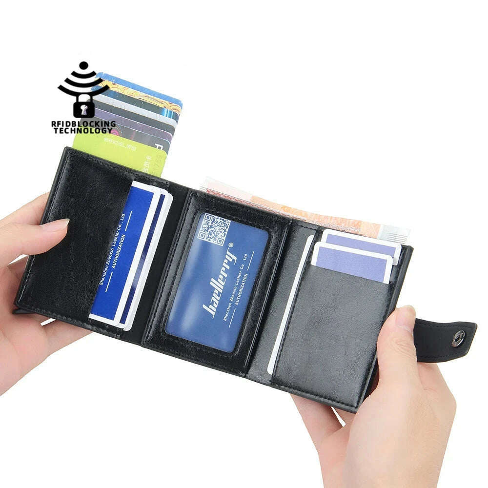 2023 Rfid Men Card Wallets Hasp Small Card Wallets PU Leather Slim Mini Men's Wallet High Qaulity Short Male Purses