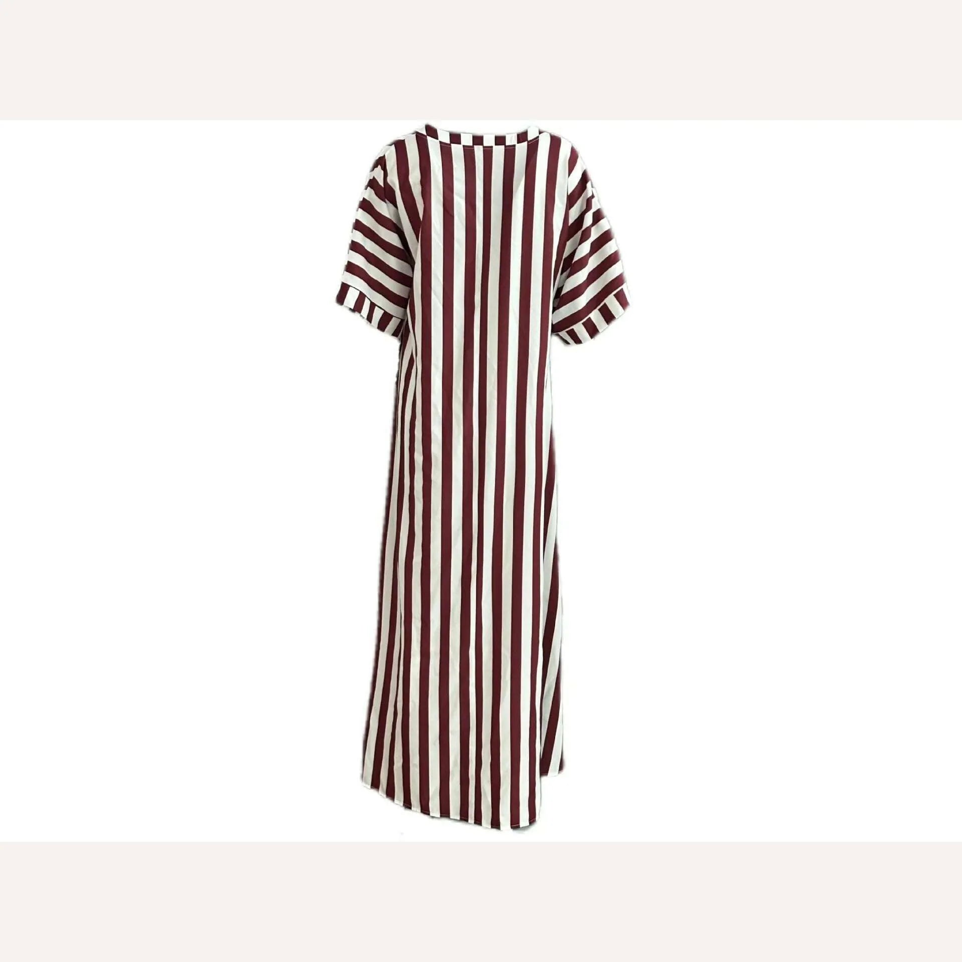 2024 AliExpress Europe and America Plus Size Women's Cross border Summer New Product Split Casual Stripe Short sleeved Dress