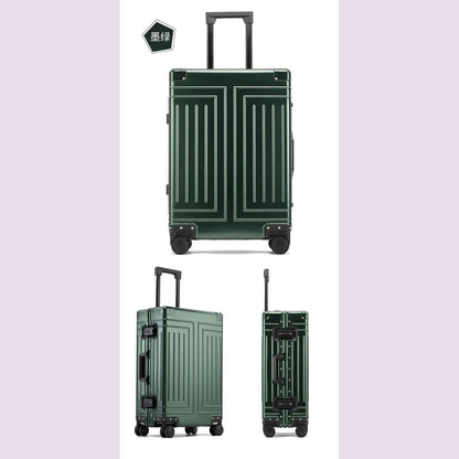 2024 Capacity Durable Luggage Sets 100% Aluminum Suitcase Wheels Women Girl Men Cabin Carry-On Boarding Travel 20/24/26/28