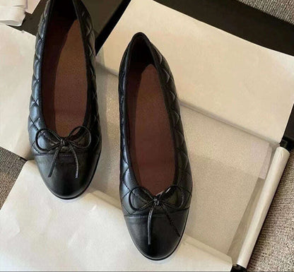 2024 Luxury Woman Flat  Sandal Dress Shoes High Heels Retro Closed Square Toe Mules Shoes Girls Wedding Shoe Casual Flat Shoes