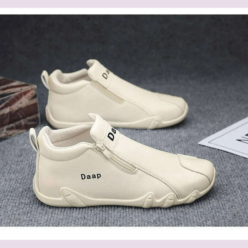 2024 New Casual Shoes for Men Luxury Round Toe Men Ankle Boots Light Slip on Walking Shoes Outdoor Comfor Men High Top Sneakers