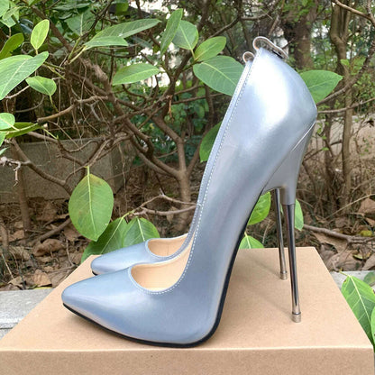 2024 Newly Riband Ankle Strap 16cm Pumps Extreme High Heels Lace Up Bow Fetish Cosplay Drag Queen Cross Dresser Unisex Shoes