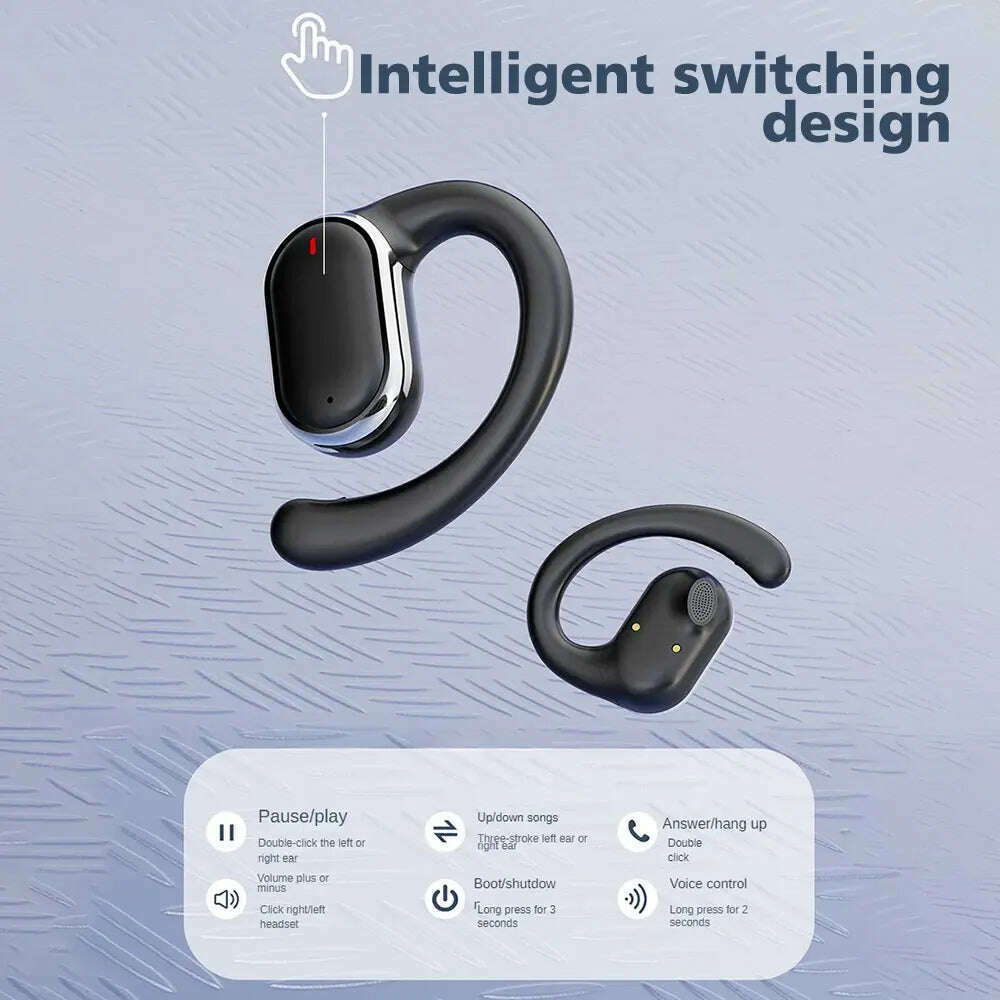 2024 OWS Earhook Earphones Bluetooth 5.3 Low Latency Gaming Sport Headset Waterproof HiFi Stereo Noise Reduction Earbuds
