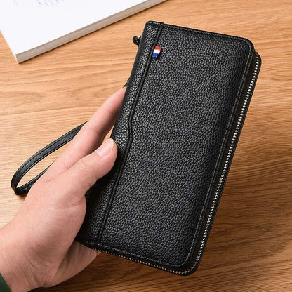 2024 Rfid 36 Slots Wallet Split Solid man Purse Business Credit Organ Card Holder Blocking Anti Theft Phone Bag Large Capacity