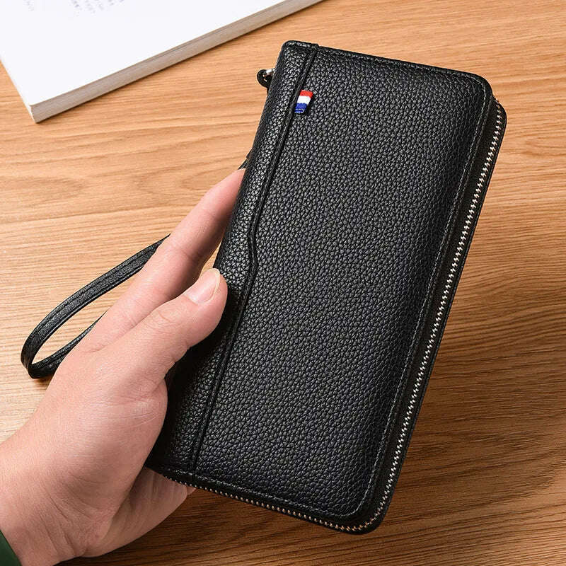 2024 Rfid 36 Slots Wallet Split Solid man Purse Business Credit Organ Card Holder Blocking Anti Theft Phone Bag Large Capacity