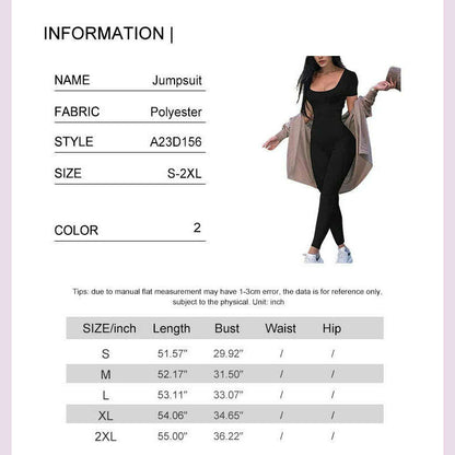 2024 Summer New Women's Round Neck Short Sleeve Slim One Piece Pure Color Yoga Clothing Fitness Jumpsuit