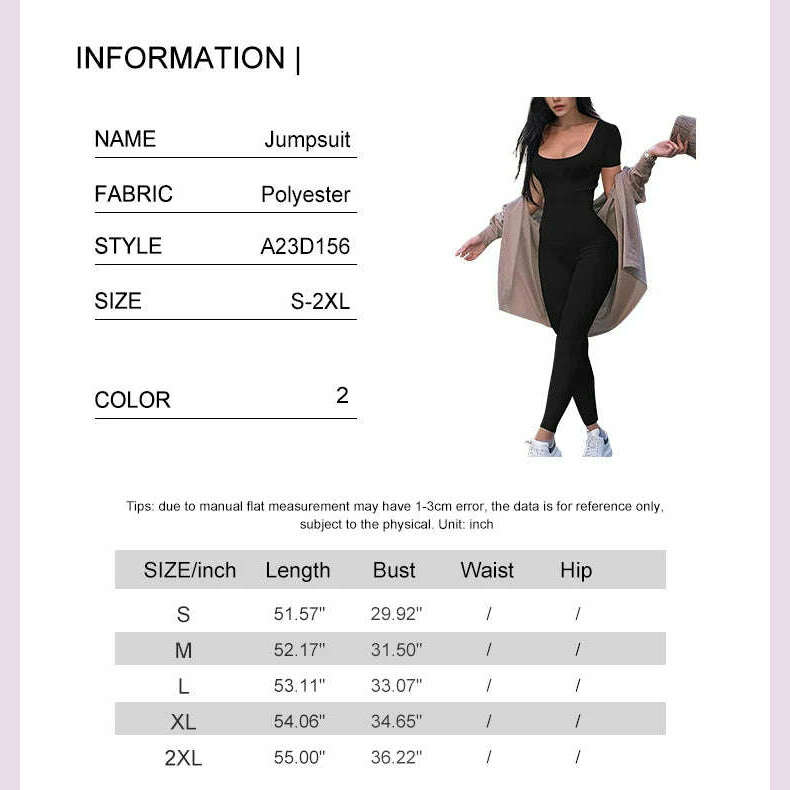 2024 Summer New Women's Round Neck Short Sleeve Slim One Piece Pure Color Yoga Clothing Fitness Jumpsuit