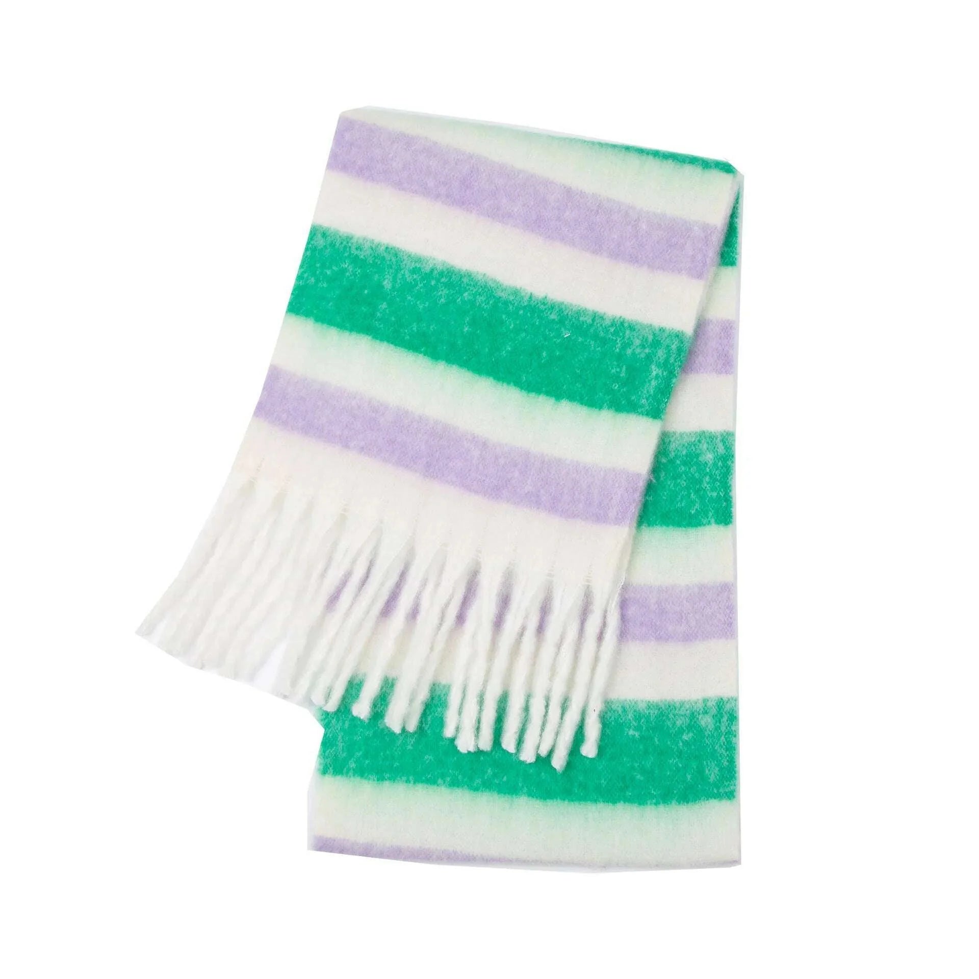2024 Winter Thick Warm Scarf Women Cashmere Shawl and Wraps Pashmina Neckerchief Bufanda Female Rainbow Hairy Tessel Echarpe New