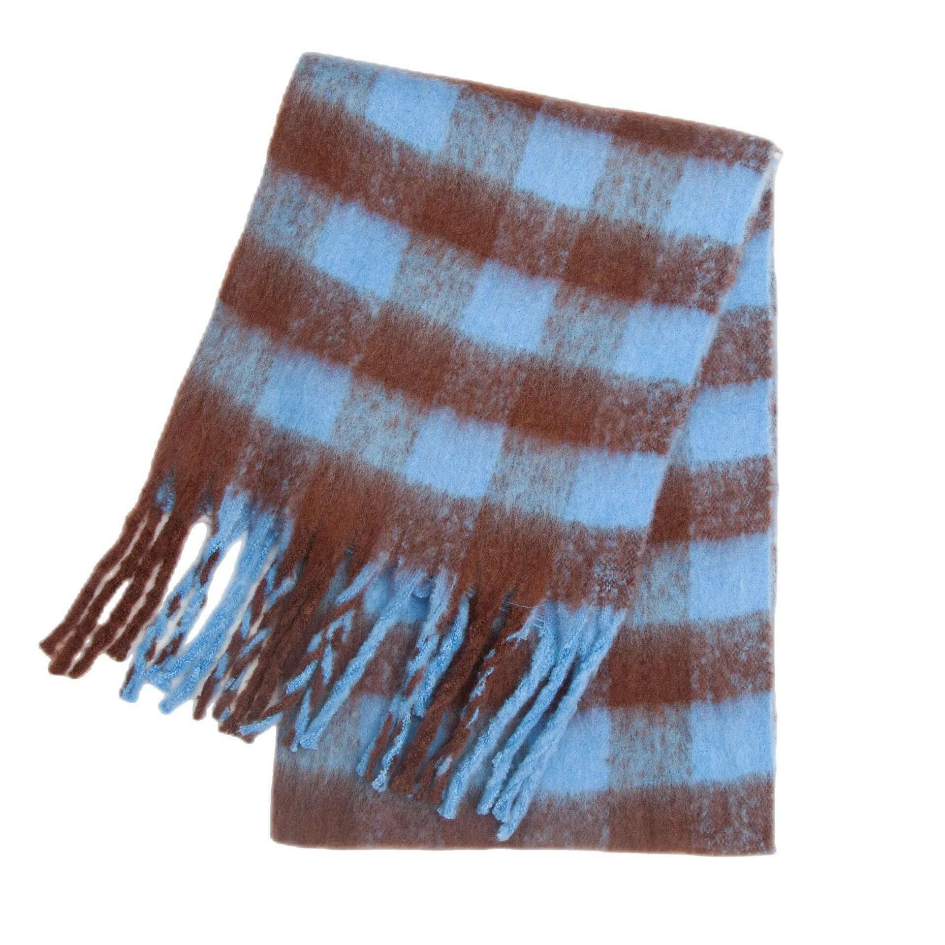 2024 Winter Thick Warm Scarf Women Cashmere Shawl and Wraps Pashmina Neckerchief Bufanda Female Rainbow Hairy Tessel Echarpe New
