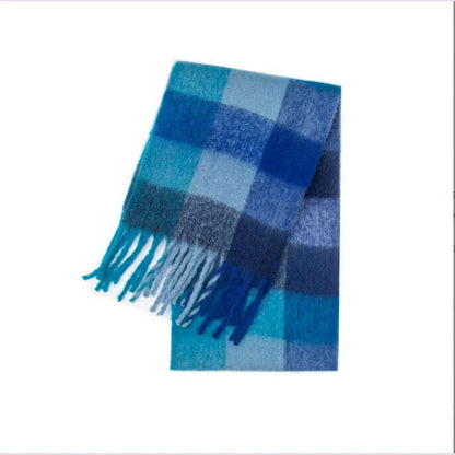 2024 Winter Thick Warm Scarf Women Cashmere Shawl and Wraps Pashmina Neckerchief Bufanda Female Rainbow Hairy Tessel Echarpe New