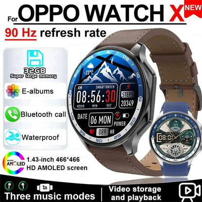 2025 New For OPPO Xiaomi 32G Memory Smart Watch Men Full Touch HD AMOLED Screen Music Fitness Tracker Bluetooth Call Smartwatch