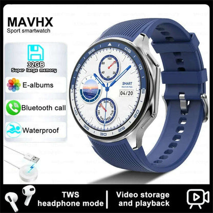 2025 New For OPPO Xiaomi 32G Memory Smart Watch Men Full Touch HD AMOLED Screen Music Fitness Tracker Bluetooth Call Smartwatch